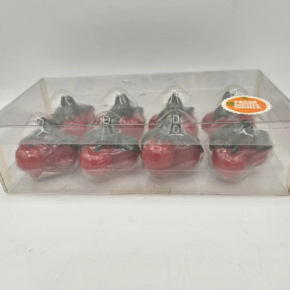 Target‎ Fresh Squeezed Summer Cherry Shaped Fruit Candles Set Of 8 New In Box